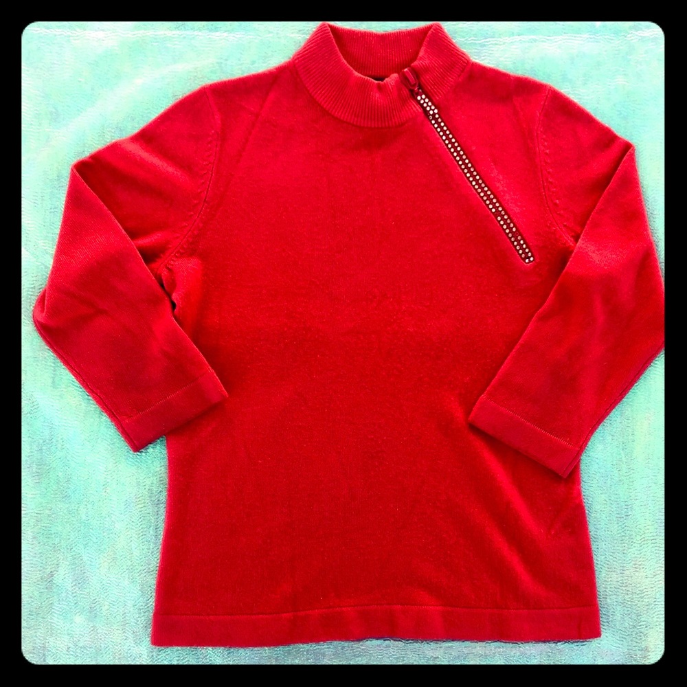 DESIGNERS ORIGINALS WOMEN'S SWEATER BLING ZIPPER